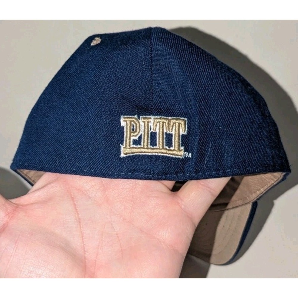 Pitt Panthers Zephyr Z Hat Fitted Cap Men's 6 7/8 Navy Gold Panther Pittsburgh - Picture 4 of 9